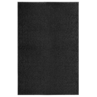 vidaXL durvju paklājs, mazgājams, melns, 120x180 cm