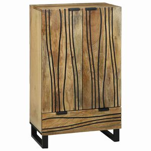 vidaXL Augstais skapītis Brūna 60 x 33 x 100 cm mango masīvkoks