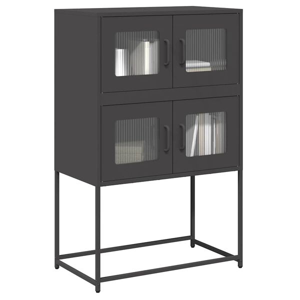 vidaXL Highboard Black 68x39x107 cm Tērauds