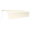 vidaXL izvelkama markīze ar žalūziju, LED, 6x3 m, manuāla, krēmkrāsas