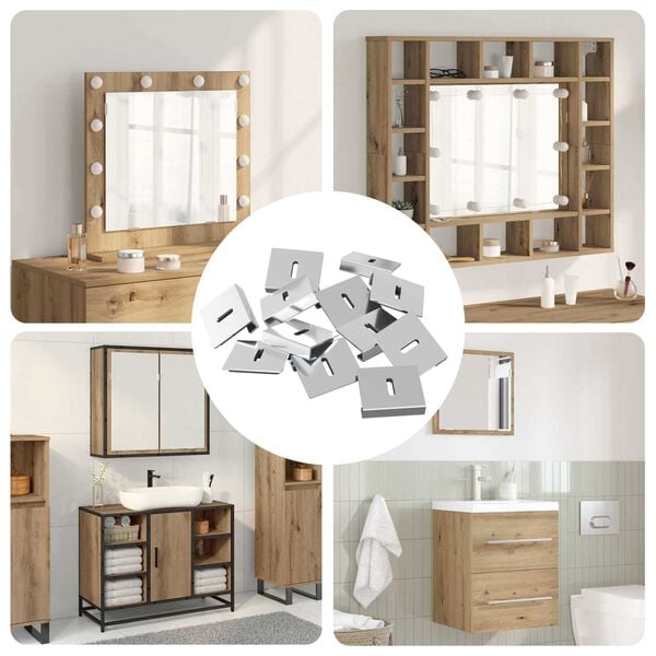 vidaXL Spoguļa turētāja kron&scaron;teins 340 pcs Niķelis 35 x 30 x 8,3 mm