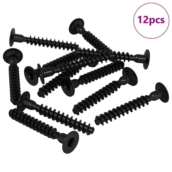 vidaXL Kontaktligzdas skrūve 12 pcs Melna M5 x 40 mm Dzelzs