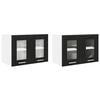 vidaXL Piekarams skapītis 2 pcs Melns ozolkoks 60 x 31 x 40 cm