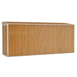 vidaXL pie sienas stiprināms dārza &scaron;ķūnis, brūns, 118x382x178 cm, cinkots tērauds