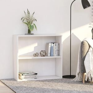 vidaXL 2-līmeņu grāmatu plaukts balts 80x30x76,5 cm inženierijas koks