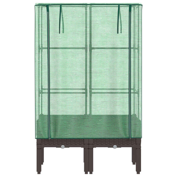 vidaXL paaugstināta puķu kaste ar pārsegu, 80x40x140 cm