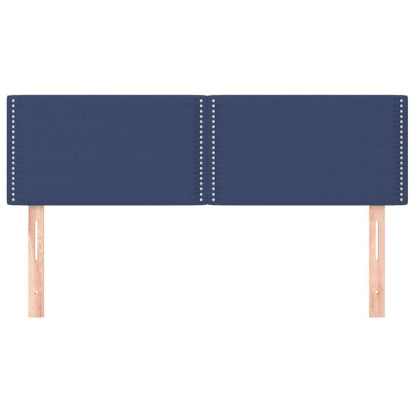 vidaXL gultas galvgaļi, zils, 144x5x78/88 cm, audums