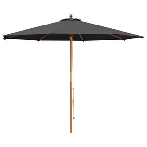 vidaXL Dārza parasols &Oslash; 300 x 248 cm Cieta eikalipta koksne Antracīta