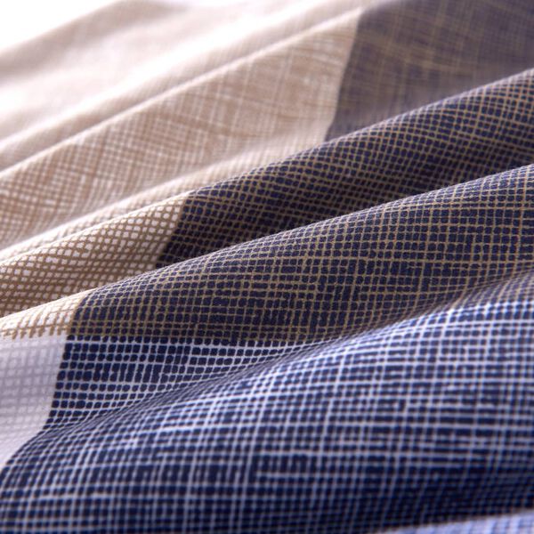 vidaXL gultasveļas komplekts, rūtains, brūns, 200x200/60x70 cm