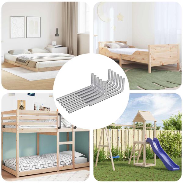 vidaXL Se&scaron;u stūru atslēga 12 pcs Sudraba 32 x 86 mm Tērauds