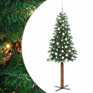 vidaXL Tievā Ziemassvētku Egle Zaļa 180 cm PVC un cietā priedes koks