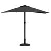 vidaXL Dārza parasols Melna 294 x 150 x 224 cm Poliesters un tērauds