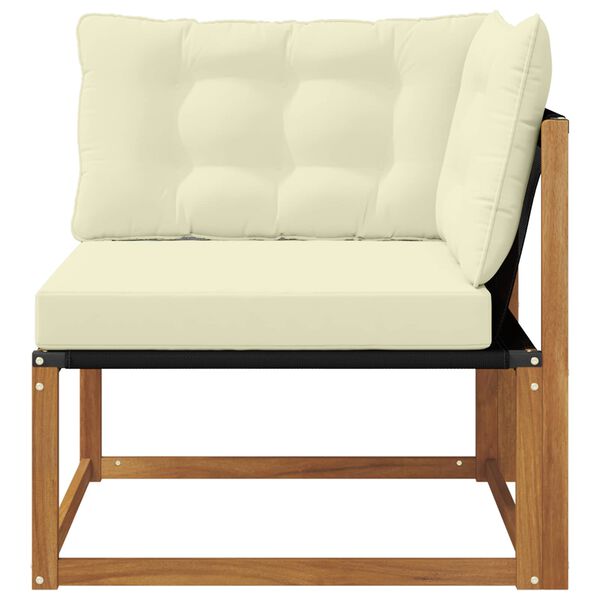 vidaXL Āra Stūra Dīvāns Cietā akācijas koks Dabiska