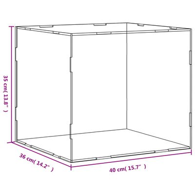 vidaXL vitrīnas kaste, caurspīdīga, 40x36x35 cm, akrils