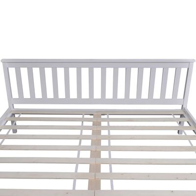 vidaXL gulta, 180x200 cm, balta, priedes masīvkoks