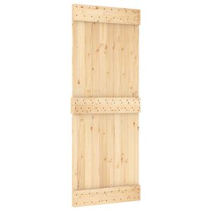 vidaXL Slīdo&scaron;ās durvis NARVIK Dabiska un melna 80 x 210 cm (152,5 cm)