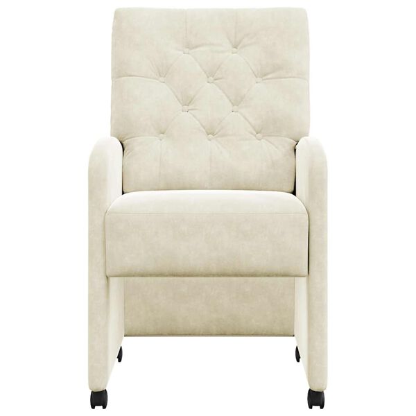 vidaXL Ēdamgalda krēsli ar ritenīšiem 2 pcs Krēmkrāsa 58 x 67 x 97 cm