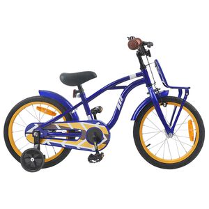 vidaXL Bērnu Velosipēds 16 Collas no 4-6 gadiem Tum&scaron;i zils