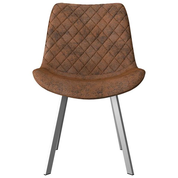 vidaXL virtuves krēsli, 2 gab., brūna mākslīgā zam&scaron;āda