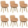 vidaXL Pagriežamie ēdamgalda krēsli 6 pcs Boucl&eacute; Bē&scaron;a 54 x 58 x 87 cm