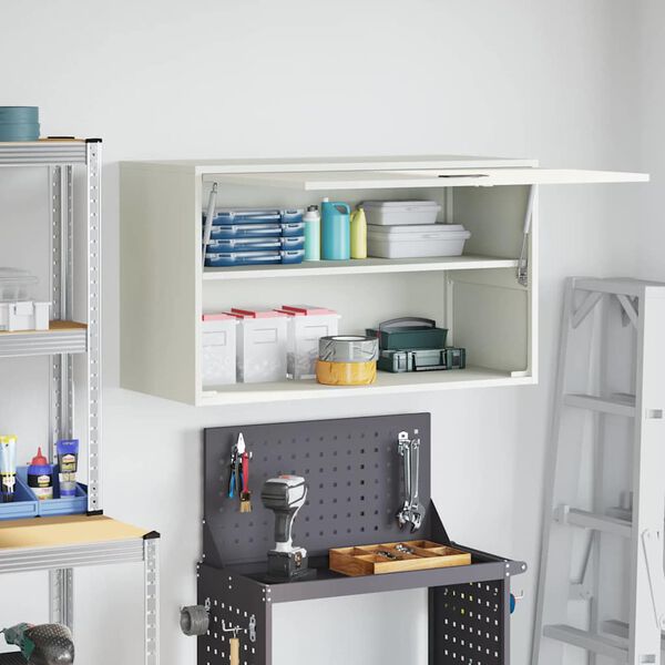 vidaXL Sienas skapis garāžai Balts 90 x 40 x 53 cm