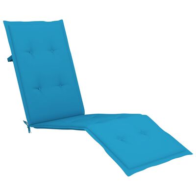 vidaXL atpūtas krēsla matracis, zils, (75+105)x50x3 cm
