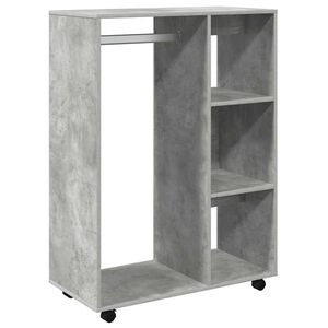 vidaXL drēbju plaukts, betona pelēks, 80x40x110 cm, inženierijas koks