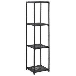 vidaXL plaukts, melns, 30x30x120 cm, PE rotangpalma