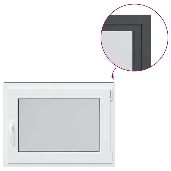 vidaXL pagraba logs "RISOR", 80x70 cm, verami un atgāžami, DIN, pa labi, antracīta krāsā