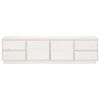 vidaXL TV plaukts, balts, 176x37x47,5 cm, priedes masīvkoks