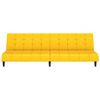vidaXL 2-vietīga dīvāngulta ar kājsoliņu, dzeltens samts