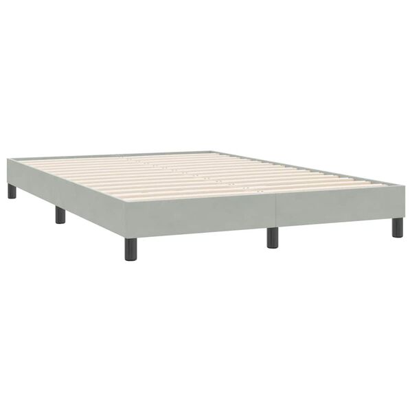 vidaXL Box Spring Gulta bez matrača Gai&scaron;i pelēka 160x220 cm samts
