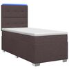 vidaXL Kontinentālā gulta ar matraci Tum&scaron;i brūna 90 x 200 cm Audums