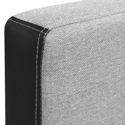 vidaXL stūra dīvāns, 218x155x69 cm, audums, melns ar pelēku