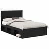 vidaXL Gultas rāmis Melns ozols 135 x 190 cm Inženierijas koks