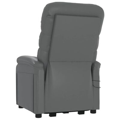vidaXL paceļams masāžas krēsls, antracītpelēka mākslīgā āda