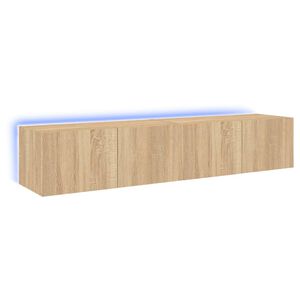 vidaXL TV plaukti ar LED lampiņām, 2 gab., 80x35x31 cm, koka krāsa