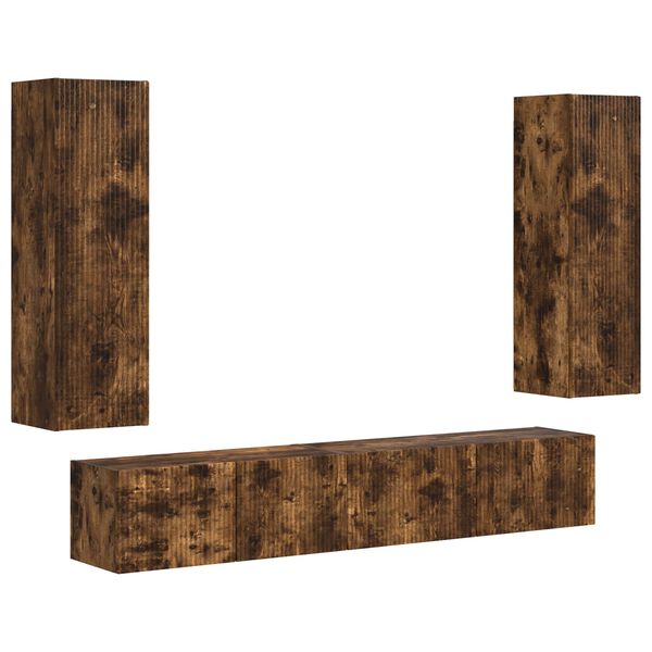 vidaXL TV skapī&scaron;u komplekts 3 pcs Dūmaka ozols Inženierijas koks