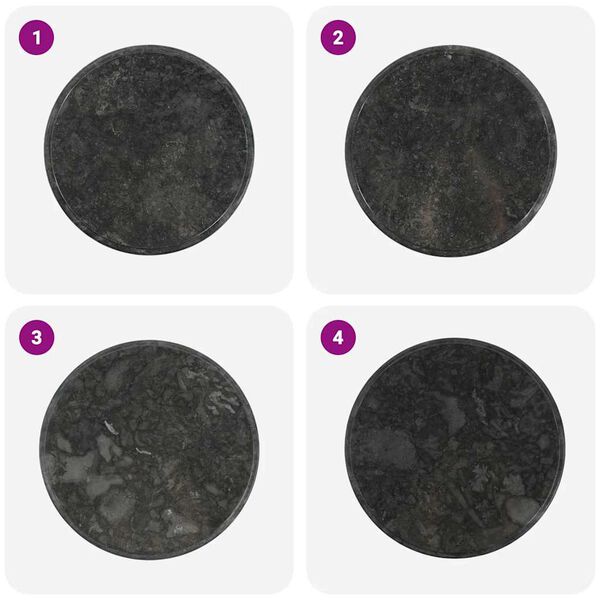 vidaXL galda virsma, &Oslash;60x2,5 cm, melns marmors