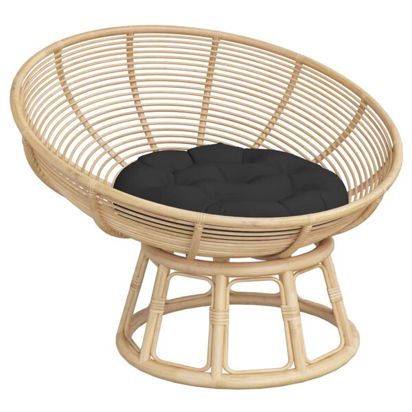 vidaXL krēslu spilvens, apaļ&scaron;, &Oslash; 60 x11 cm, oksforda audums, melns