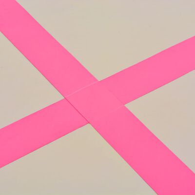 vidaXL piepūšams vingrošanas paklājs ar pumpi, 600x100x10 cm, rozā PVC