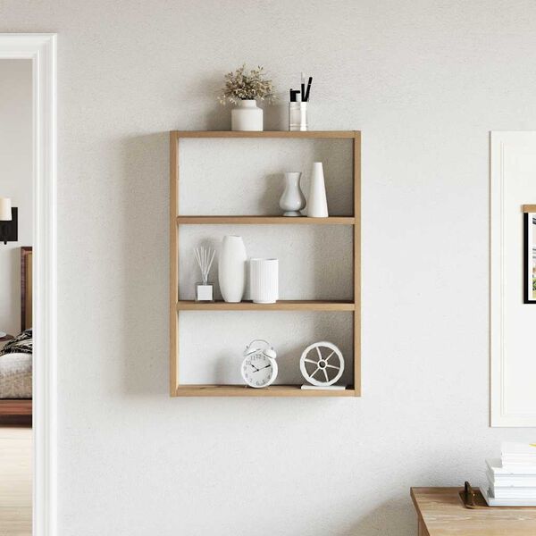 vidaXL sienas plaukts, koka krāsa, 43x9x60 cm, inženierijas koks