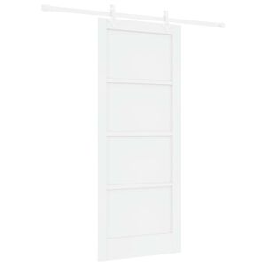 vidaXL Slīdo&scaron;ās durvis Balts 83 x 202 cm Priedes masīvkoks