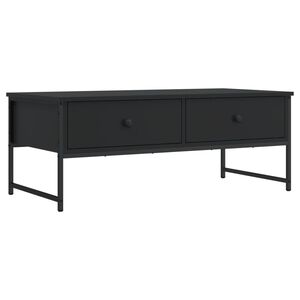 vidaXL kafijas galdiņ&scaron;, melns, 101x49x39,5 cm, inženierijas koks