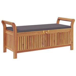 vidaXL sols ar glabā&scaron;anas nodalījumu, 126 cm, akācijas masīvkoks