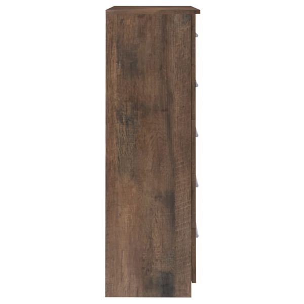 vidaXL skapītis ar atvilktnēm, ozolkoka, 71x35x108 cm, skaidu plāksne