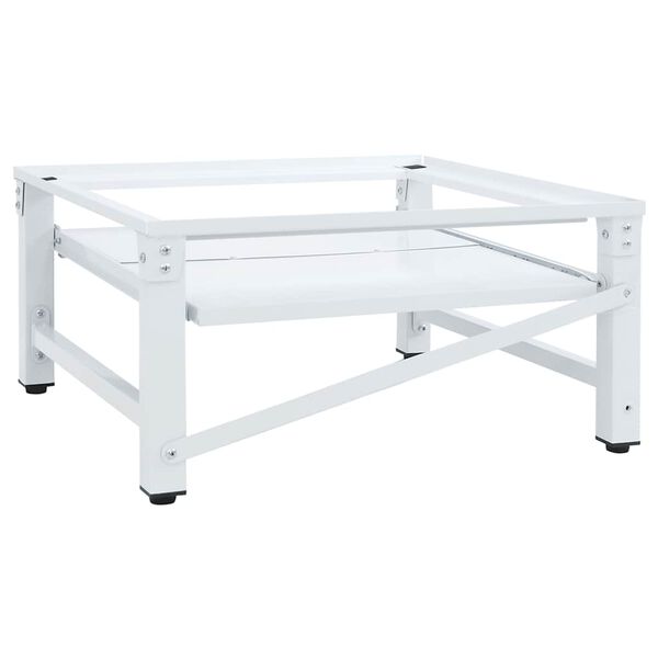 vidaXL veļasma&scaron;īnas statīvs ar izvelkamu plauktu, balts