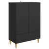 vidaXL Puse ar atvilktni Melns 66 x 34,5 x 95 cm Inženierijas koks