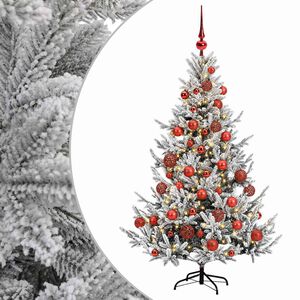 vidaXL Mākslīgā Ziemassvētku egle ar bumbiņu 120 cm 150 LED