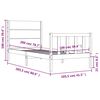 vidaXL gulta bez matrača, 100x200 cm, priedes masīvkoks
